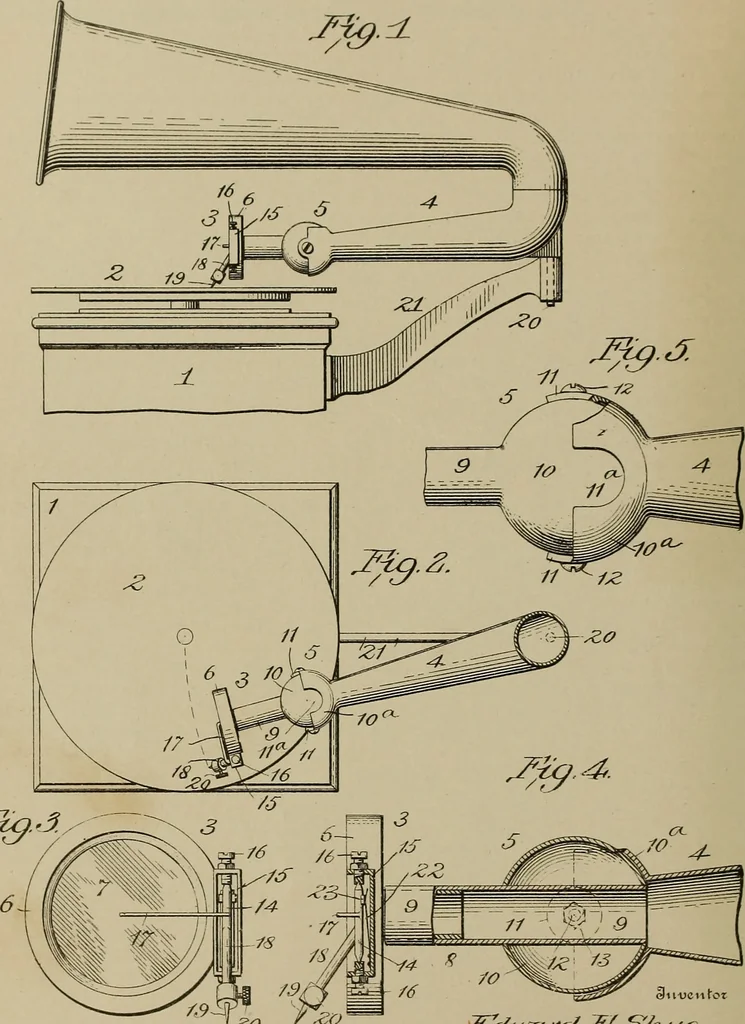 An illustration from [Graphophone patents], 1878, leaf 725