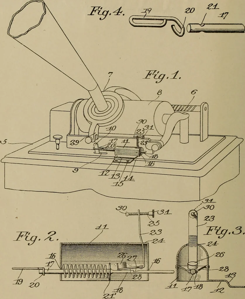 An illustration from [Graphophone patents], 1878, leaf 73