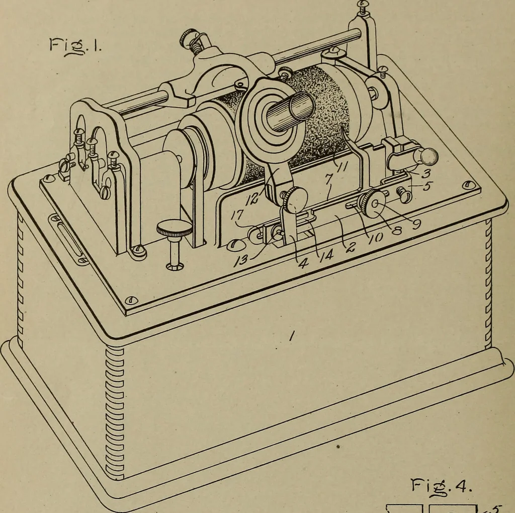 An illustration from [Graphophone patents], 1878, leaf 855