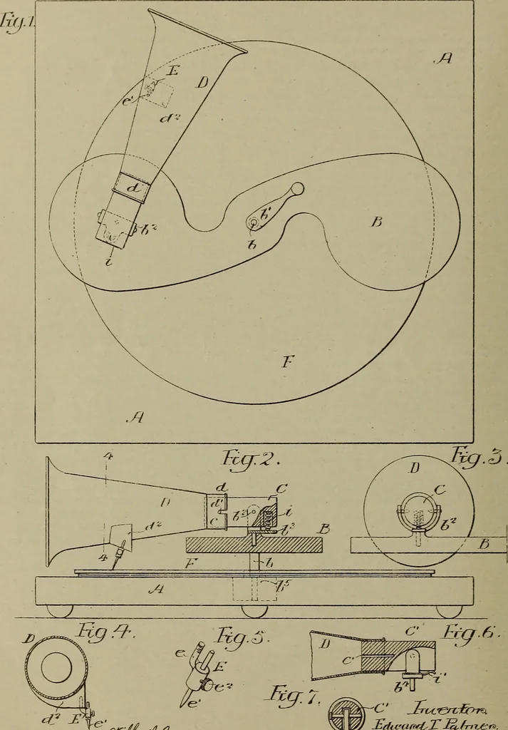 An illustration from [Graphophone patents], 1878, leaf 883