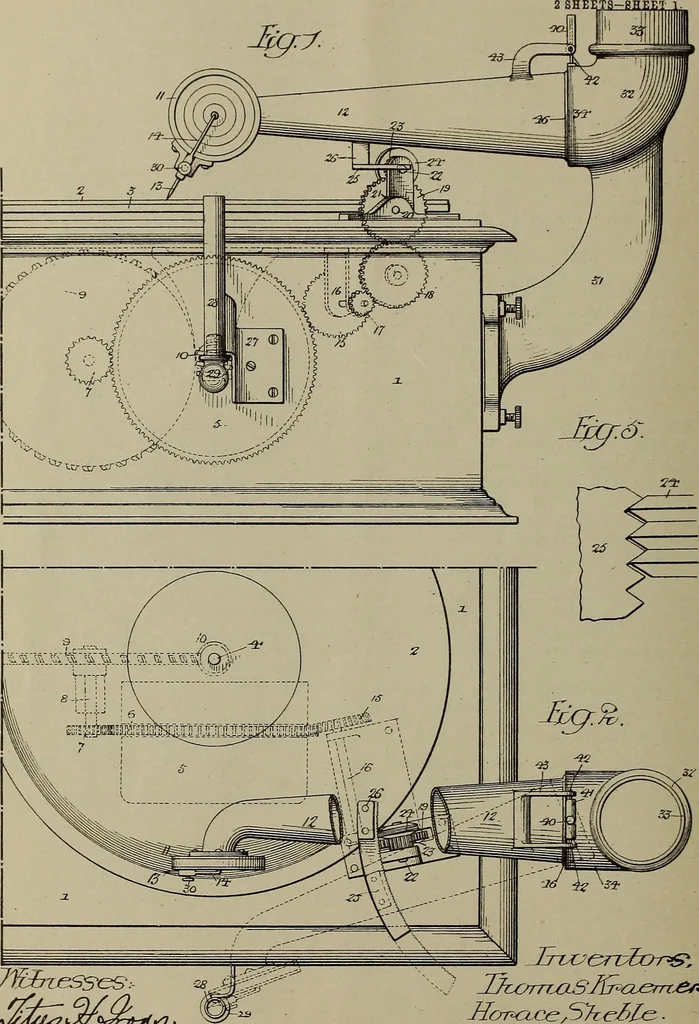 An illustration from [Graphophone patents], 1878, leaf 929
