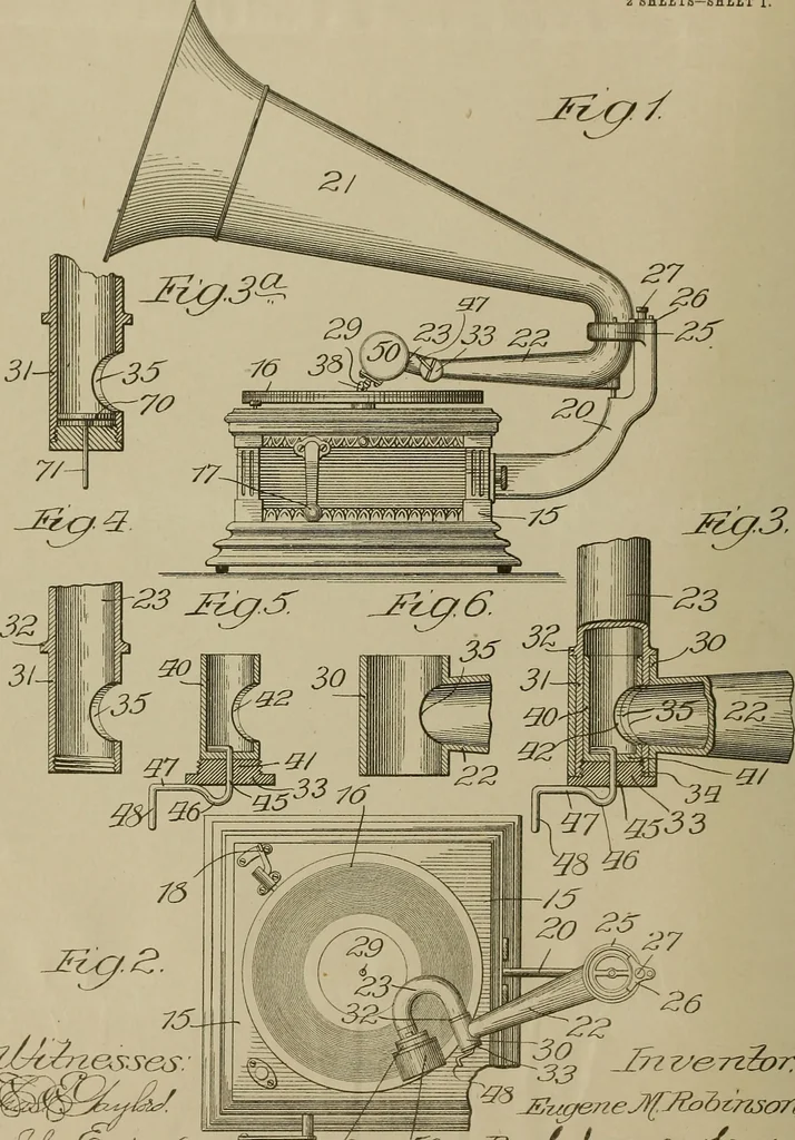 An illustration from [Graphophone patents], 1878, leaf 93