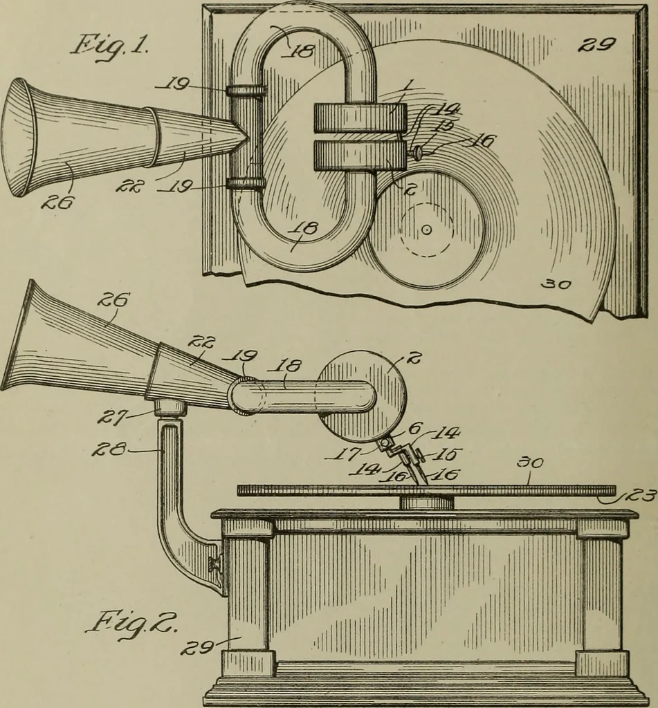 An illustration from [Graphophone patents], 1878, leaf 101