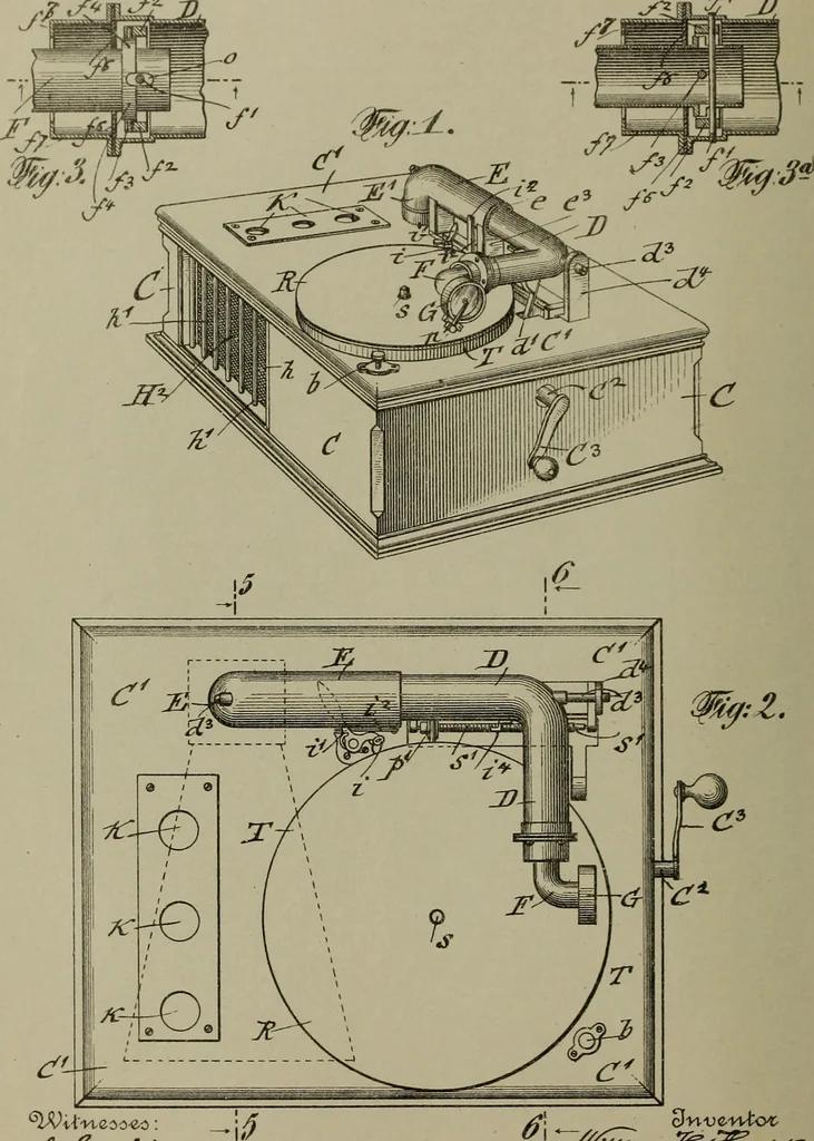 An illustration from [Graphophone patents], 1878, leaf 121