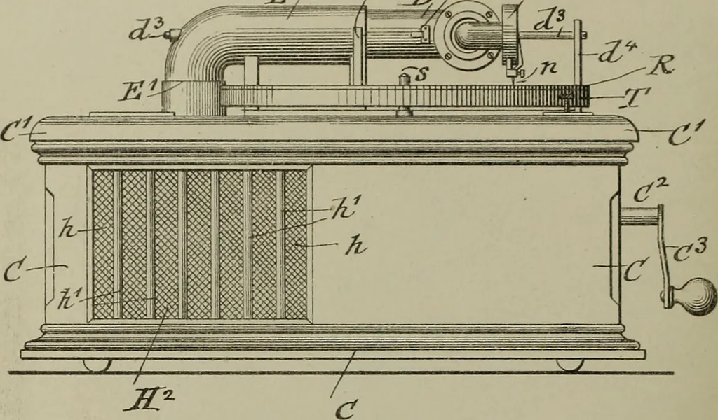 An illustration from [Graphophone patents], 1878, leaf 123
