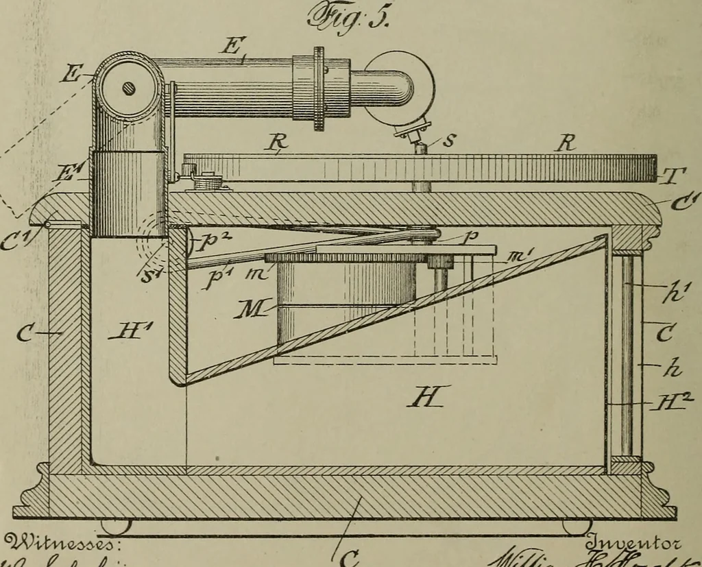 An illustration from [Graphophone patents], 1878, leaf 123