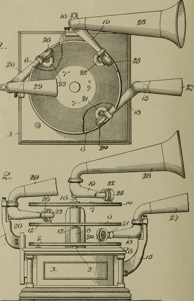 An illustration from [Graphophone patents], 1878, leaf 213