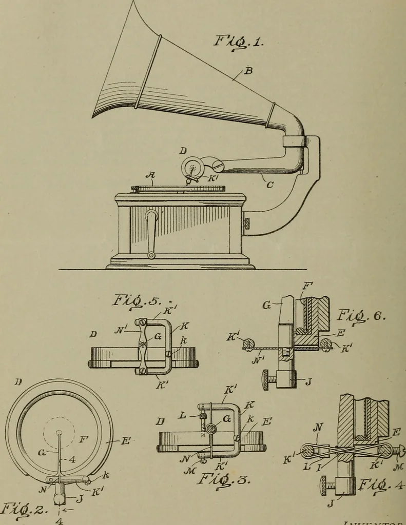 An illustration from [Graphophone patents], 1878, leaf 281