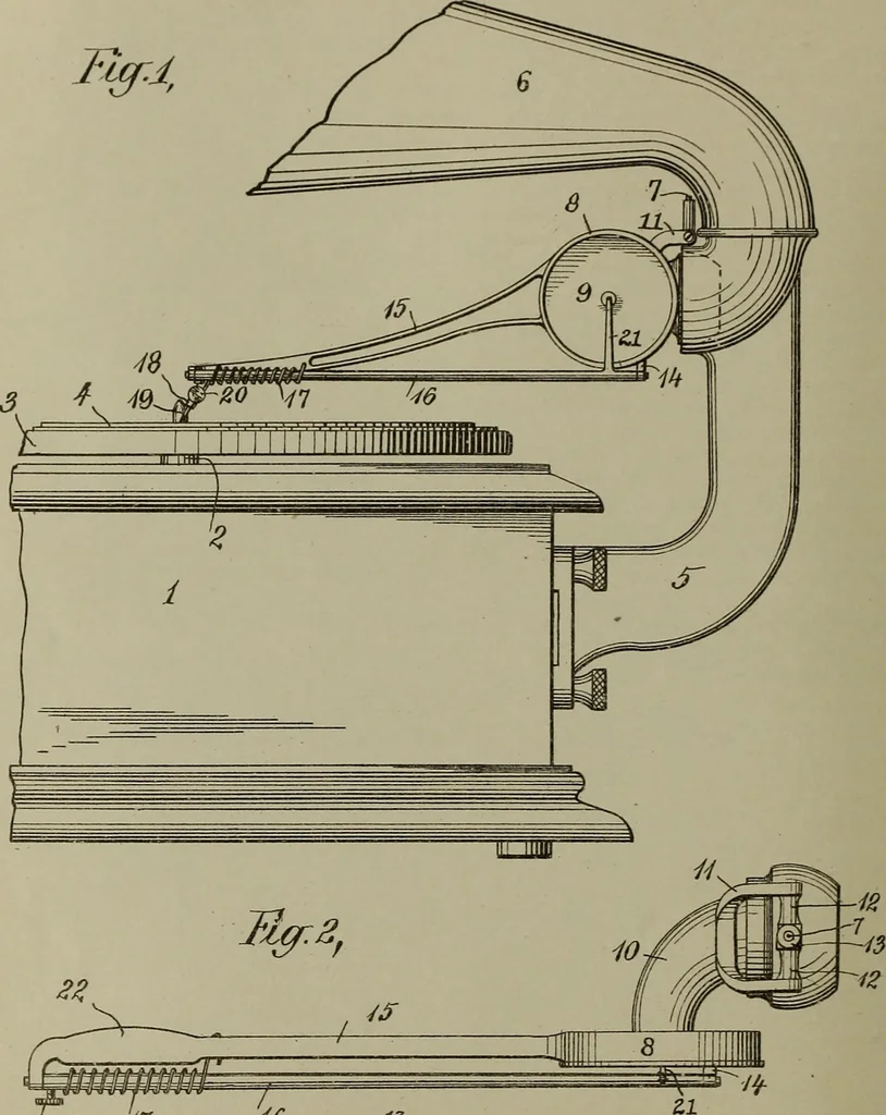 An illustration from [Graphophone patents], 1878, leaf 343