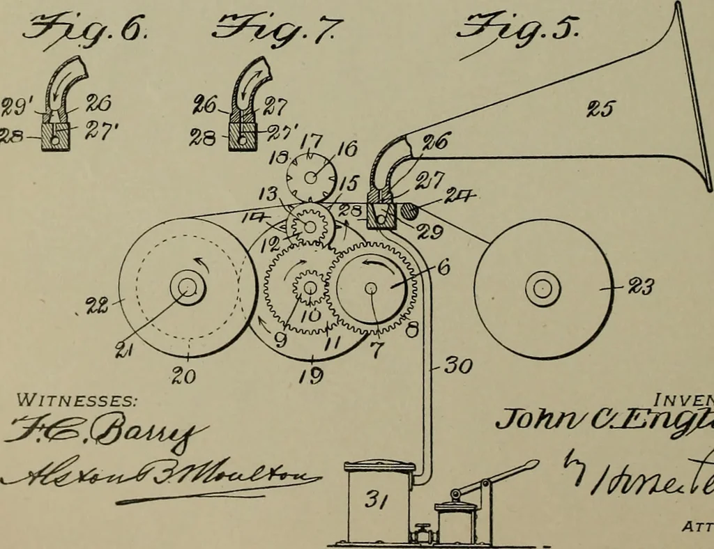 An illustration from [Graphophone patents], 1878, leaf 347