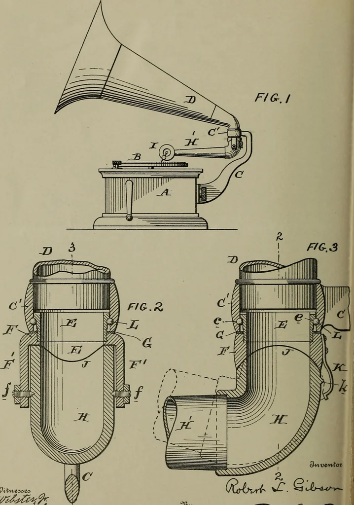 An illustration from [Graphophone patents], 1878, leaf 353