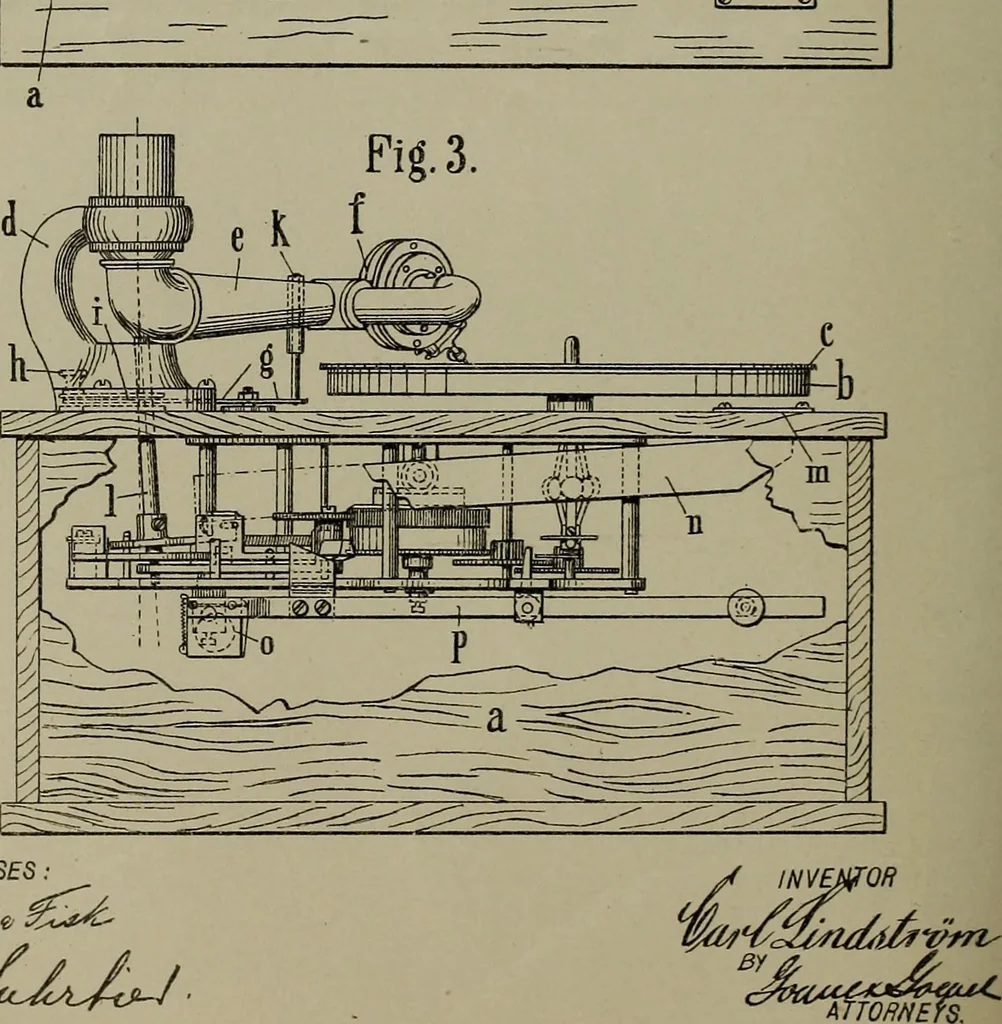 An illustration from [Graphophone patents], 1878, leaf 401