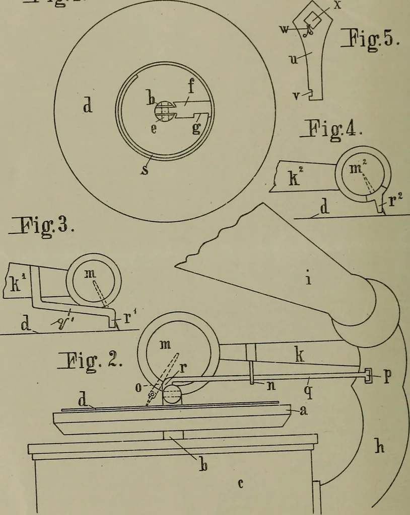 An illustration from [Graphophone patents], 1878, leaf 419