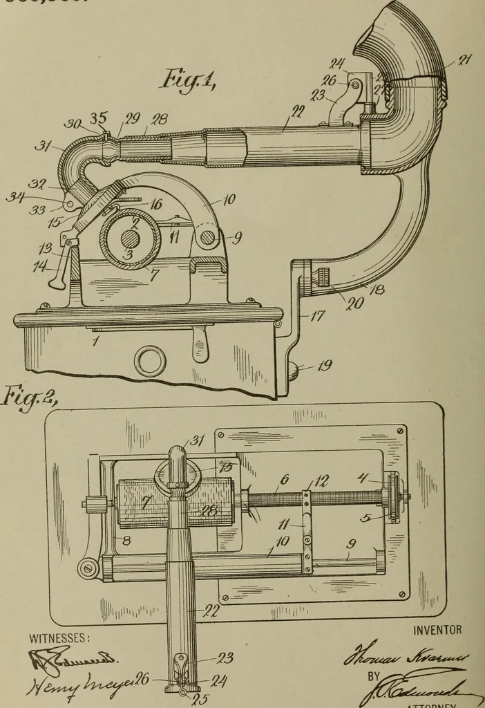 An illustration from [Graphophone patents], 1878, leaf 443