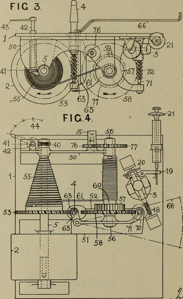 An illustration from [Graphophone patents], 1878, leaf 707
