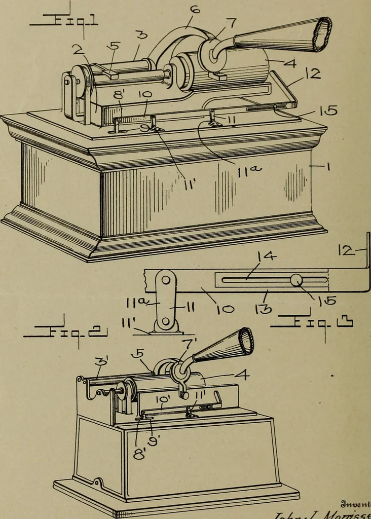 An illustration from [Graphophone patents], 1878, leaf 741