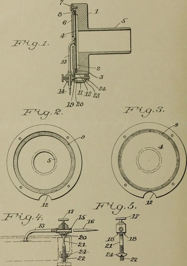 An illustration from [Graphophone patents], 1878, leaf 75