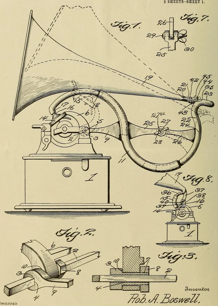 An illustration from [Graphophone patents], 1878, leaf 328