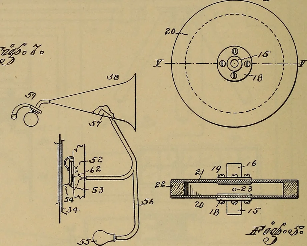 An illustration from [Graphophone patents], 1878, leaf 1063