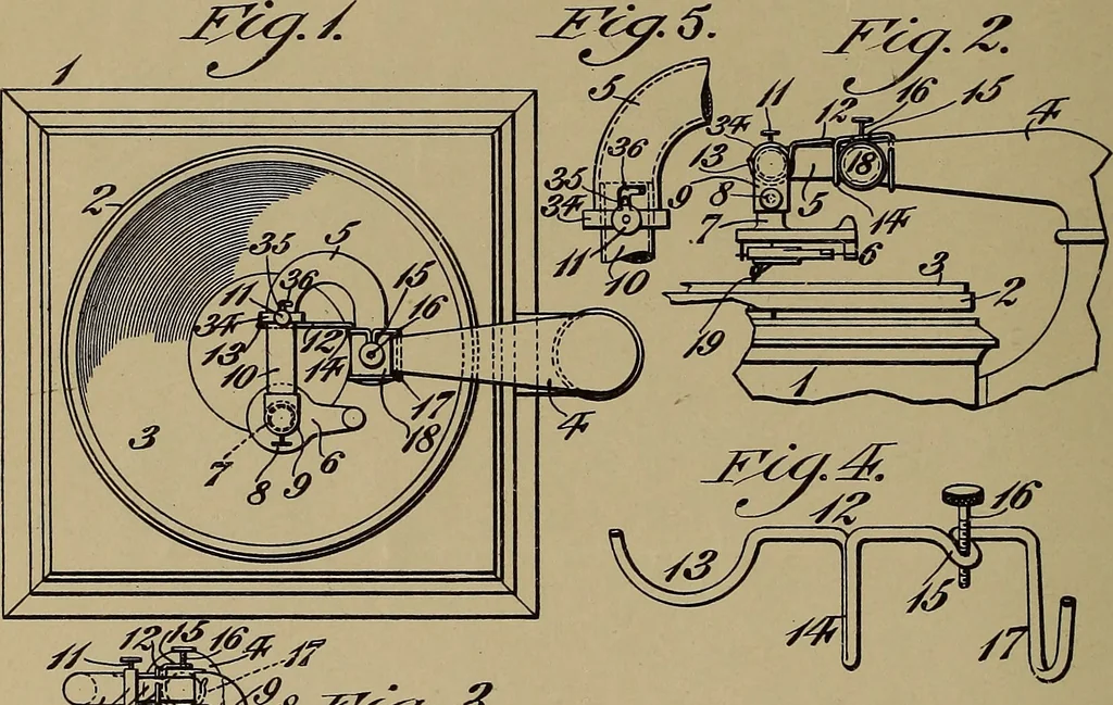 An illustration from [Graphophone patents], 1878, leaf 117