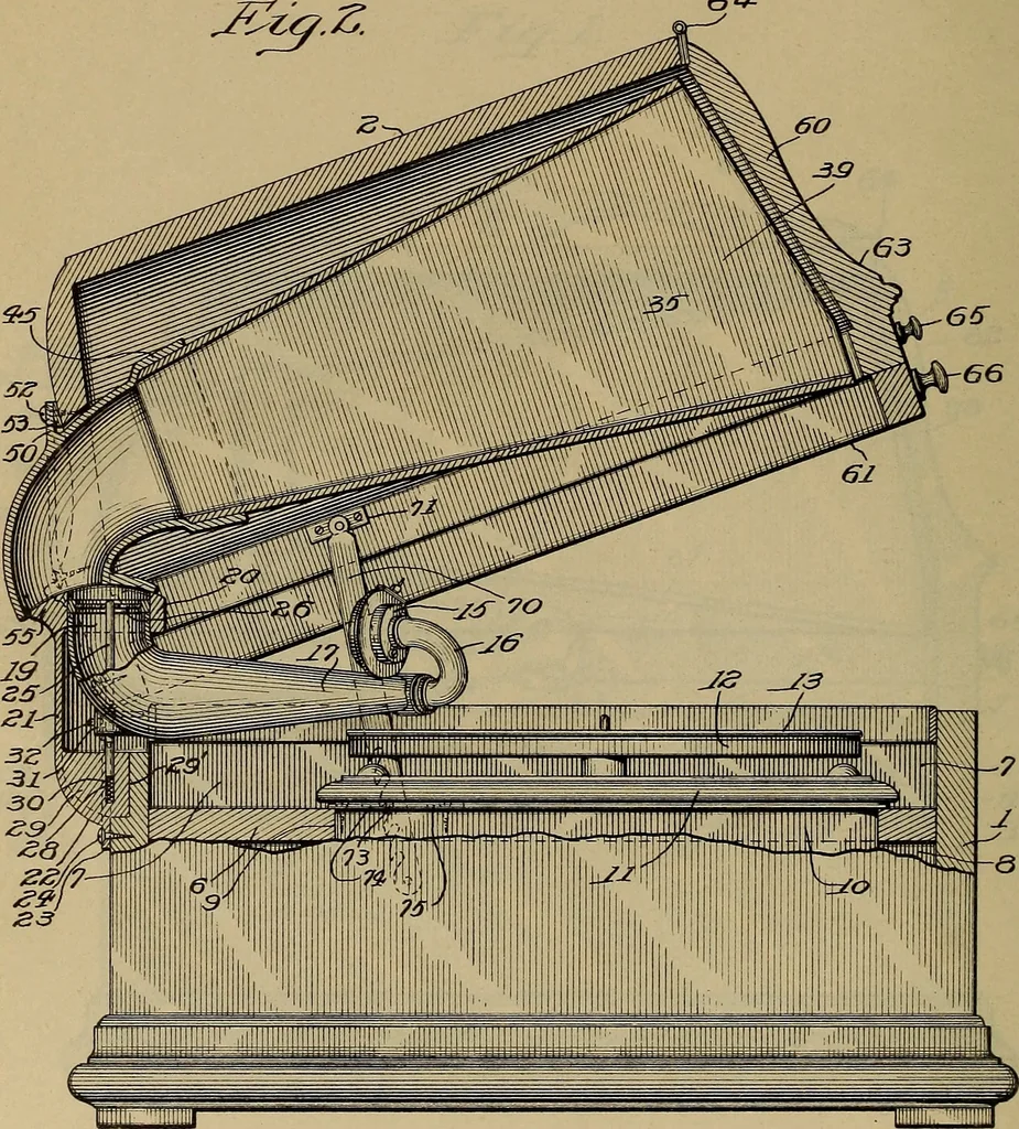 An illustration from [Graphophone patents], 1878, leaf 1173