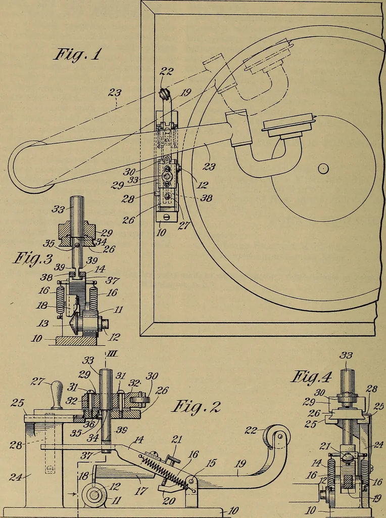 An illustration from [Graphophone patents], 1878, leaf 1185
