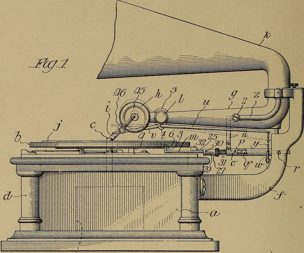 An illustration from [Graphophone patents], 1878, leaf 155