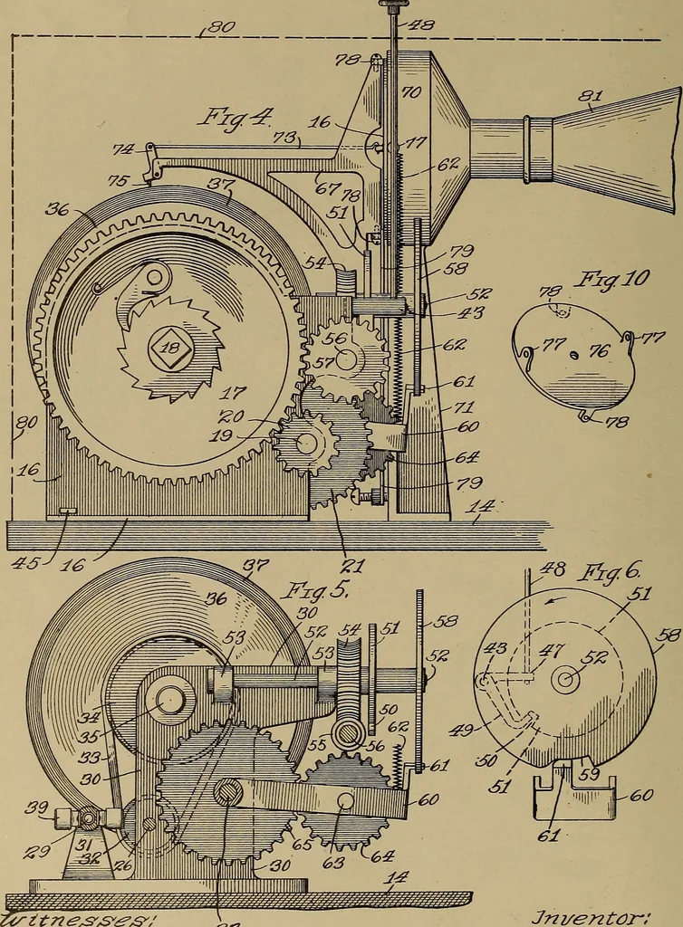 An illustration from [Graphophone patents], 1878, leaf 175