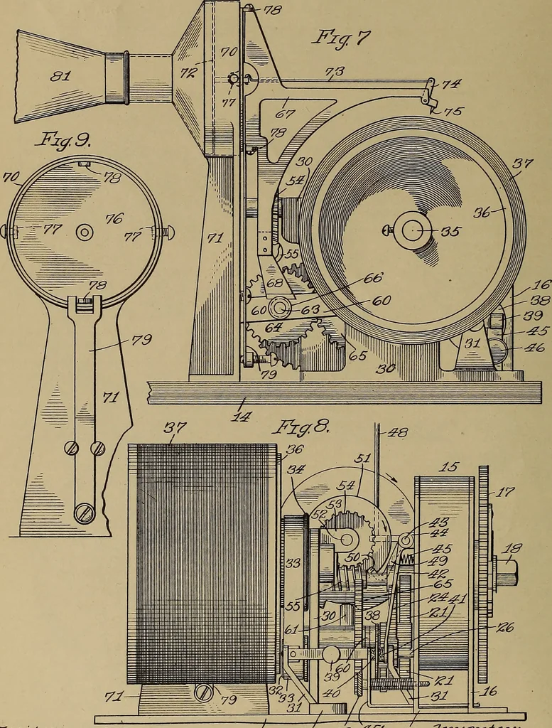 An illustration from [Graphophone patents], 1878, leaf 177