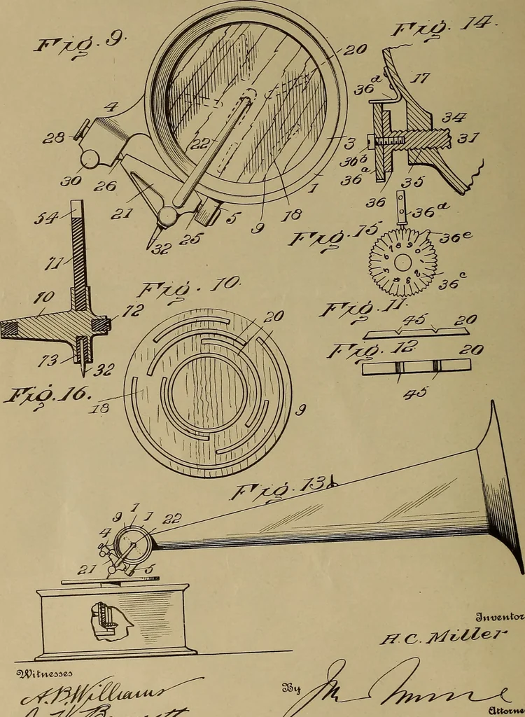 An illustration from [Graphophone patents], 1878, leaf 39