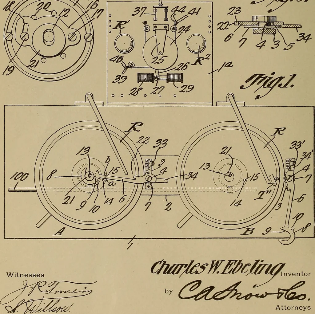An illustration from [Graphophone patents], 1878, leaf 405