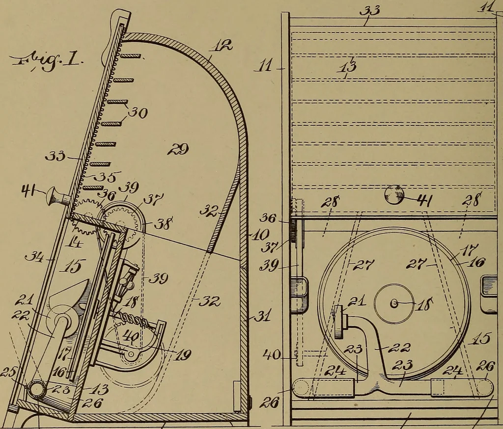 An illustration from [Graphophone patents], 1878, leaf 423