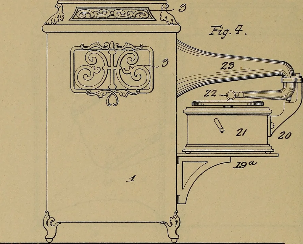An illustration from [Graphophone patents], 1878, leaf 579