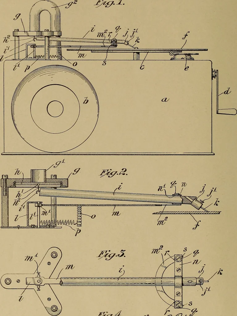 An illustration from [Graphophone patents], 1878, leaf 649