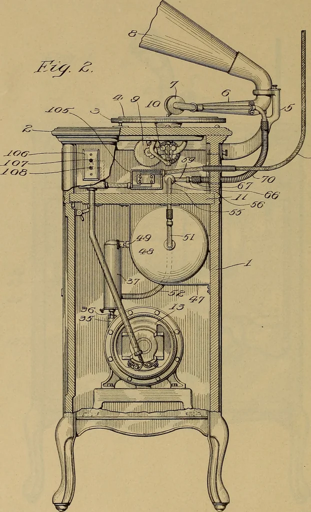 An illustration from [Graphophone patents], 1878, leaf 715