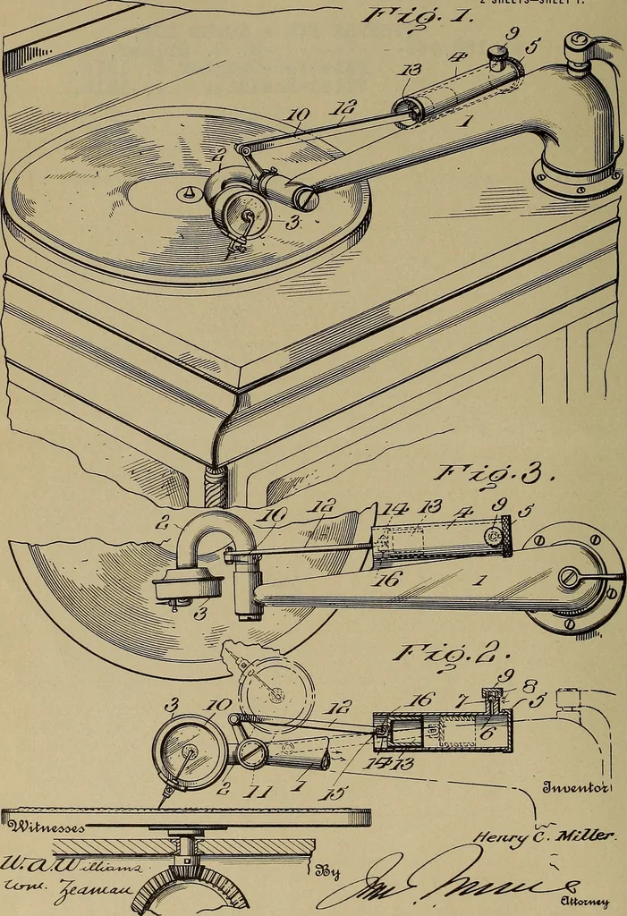 An illustration from [Graphophone patents], 1878, leaf 825