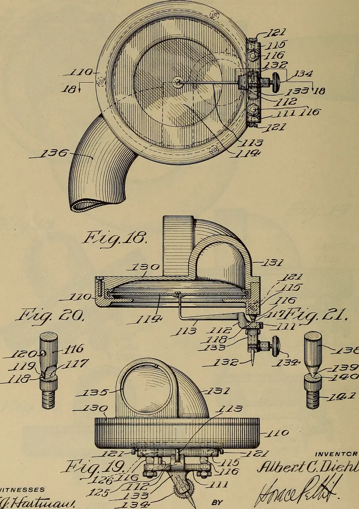 An illustration from [Graphophone patents], 1878, leaf 875