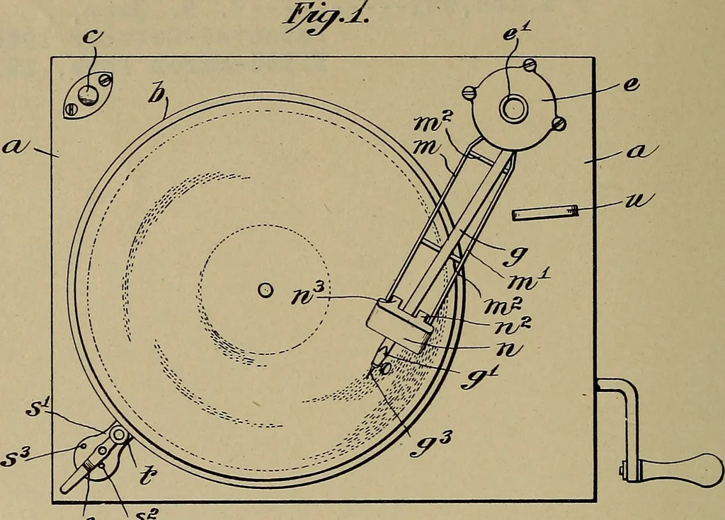 An illustration from [Graphophone patents], 1878, leaf 883