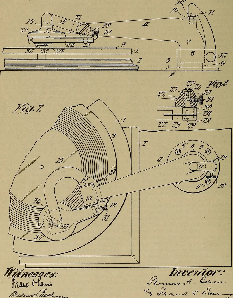 An illustration from [Graphophone patents], 1878, leaf 937