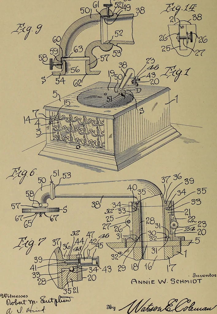 An illustration from [Graphophone patents], 1878, leaf 943