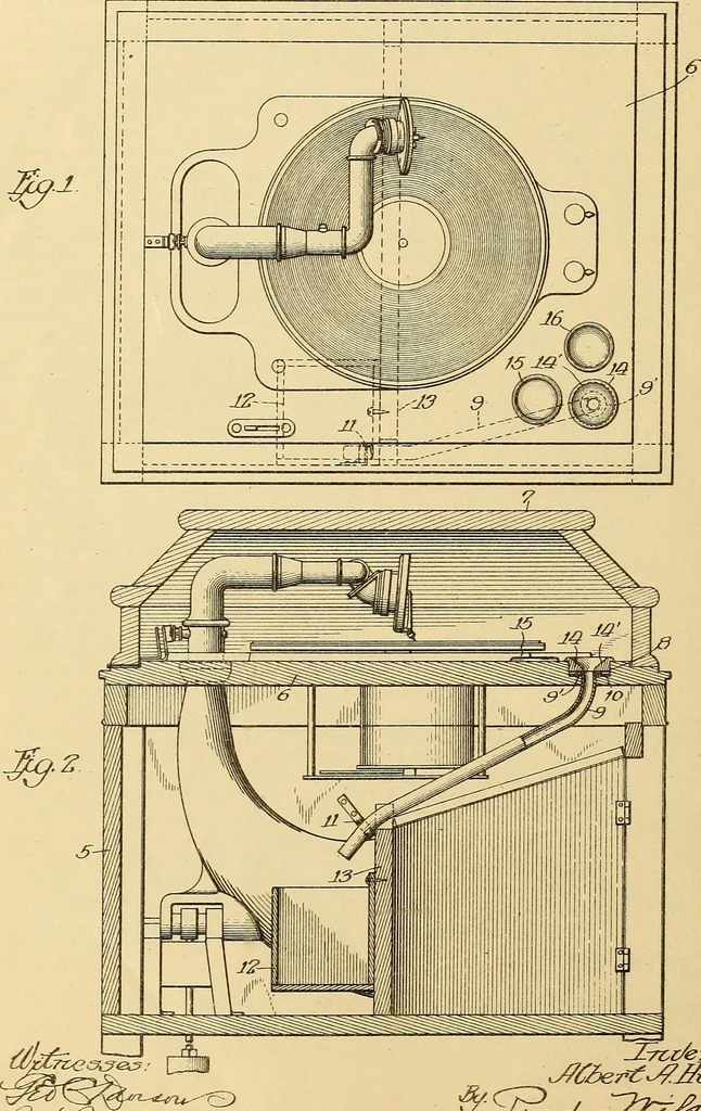 An illustration from [Graphophone patents], 1878, leaf 1047