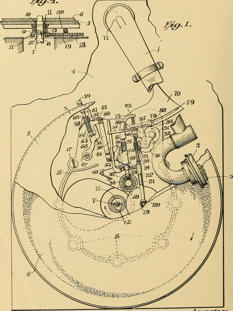 An illustration from [Graphophone patents], 1878, leaf 1055