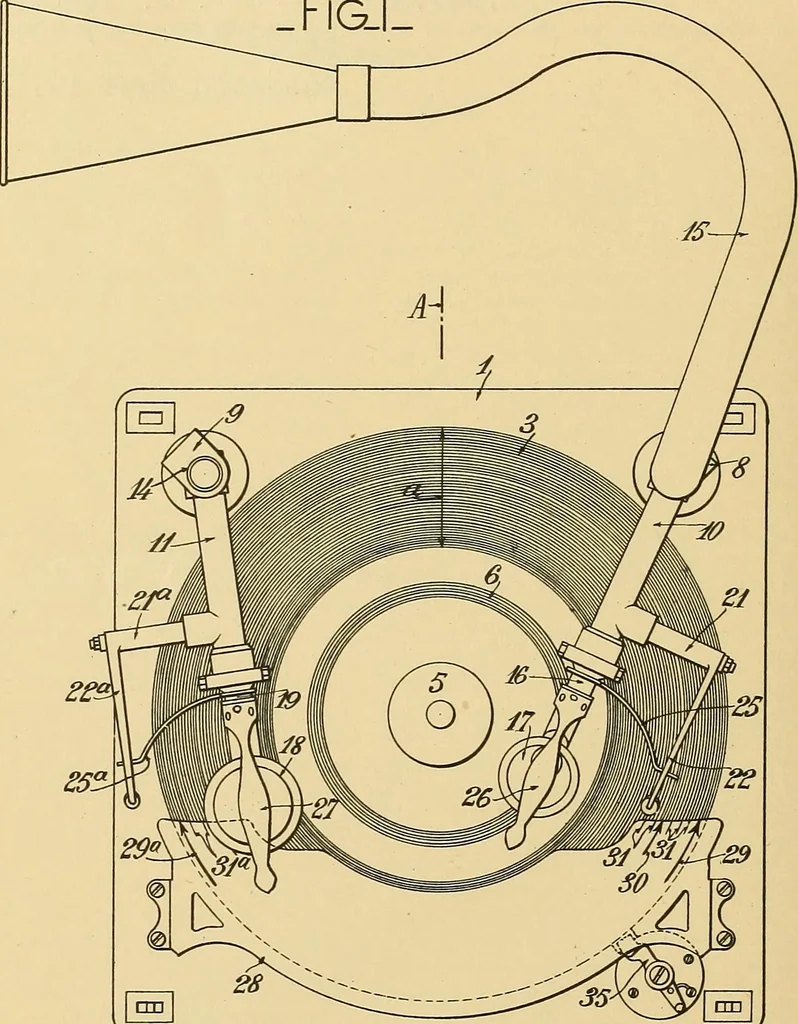 An illustration from [Graphophone patents], 1878, leaf 1175