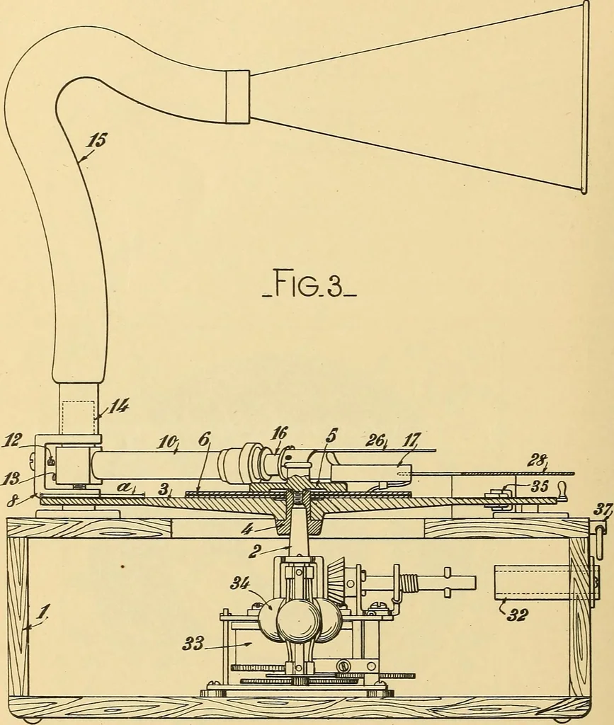 An illustration from [Graphophone patents], 1878, leaf 1179