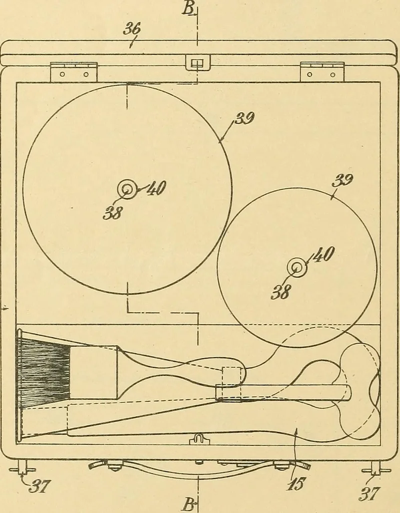 An illustration from [Graphophone patents], 1878, leaf 1185