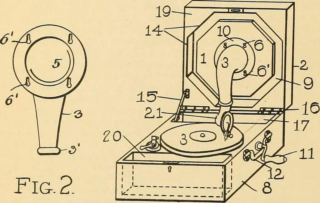 An illustration from [Graphophone patents], 1878, leaf 1243