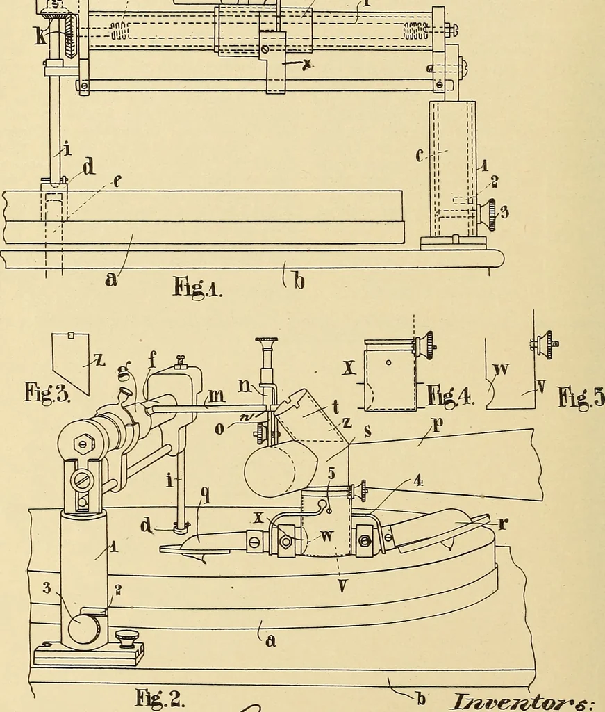 An illustration from [Graphophone patents], 1878, leaf 225