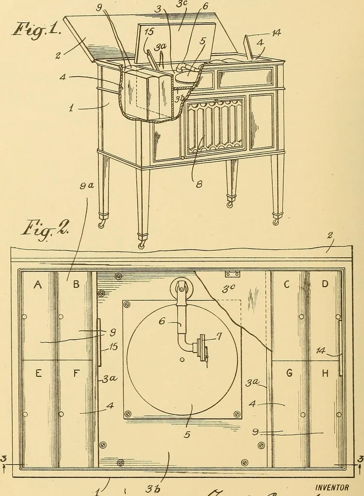 An illustration from [Graphophone patents], 1878, leaf 421