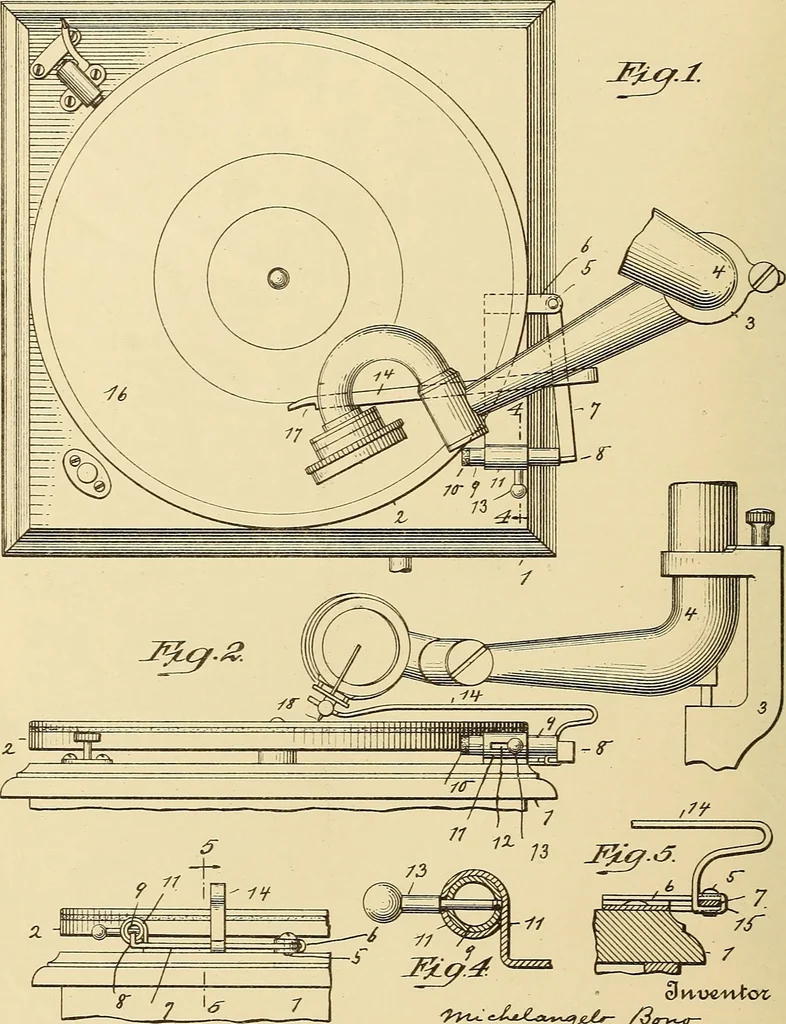 An illustration from [Graphophone patents], 1878, leaf 541