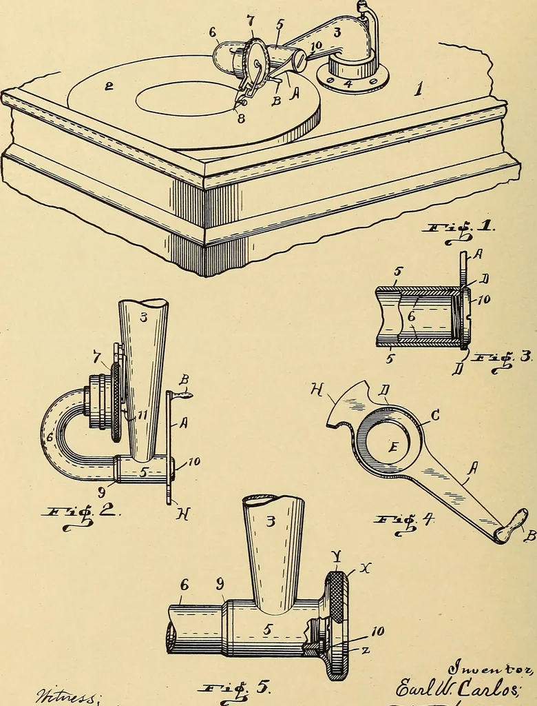 An illustration from [Graphophone patents], 1878, leaf 695